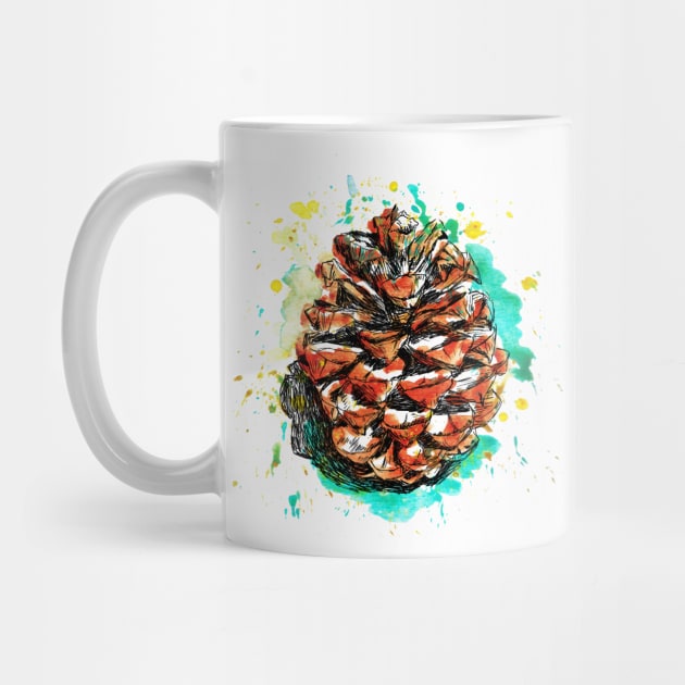 Pine cone print by rachelsfinelines